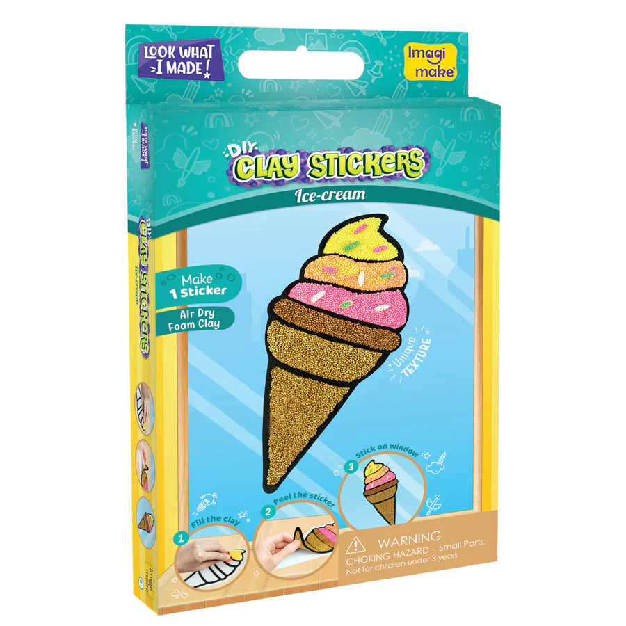 Clay Stickers - Ice Cream (DIY Craft Kit)