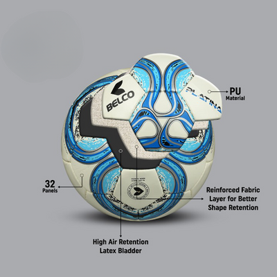 Belco Blue Platina Football (1 Football with needle) Size 5 | 11+ Years