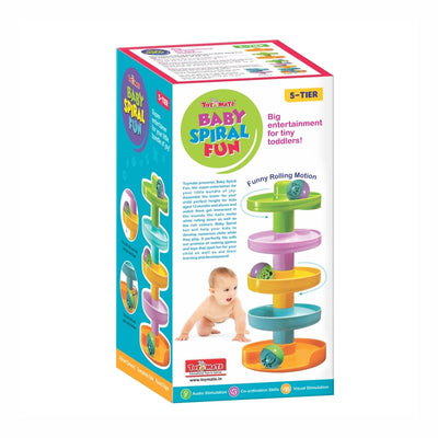 Baby Spiral Fun-A Roll Ball Toy With 5 Layer Ball Drop Tower Run With Roll Swirling Ramps Educational Development Toy Set