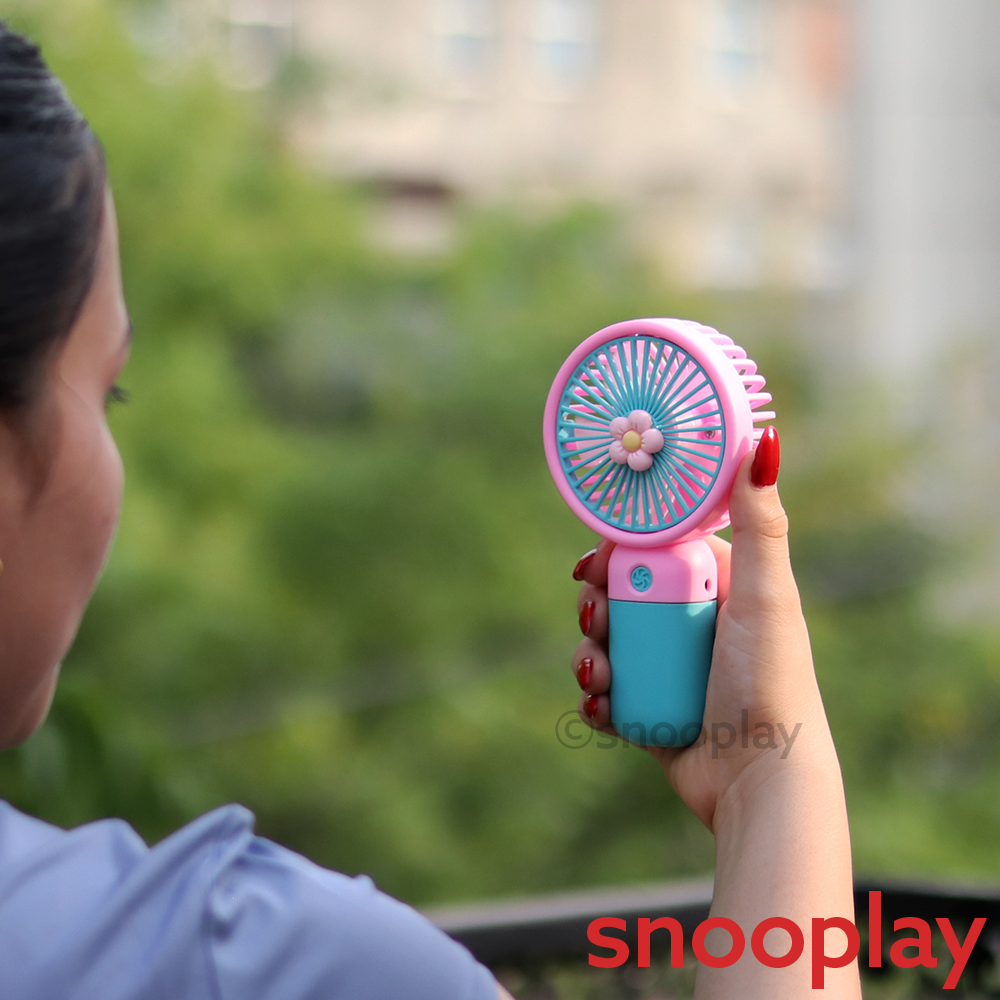 Buy Realistic Handheld Fan with Stand | Portable & Rechargeable (4 ...