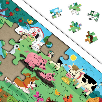 Farmyard Animals 35 pieces wooden Jigsaw Puzzles