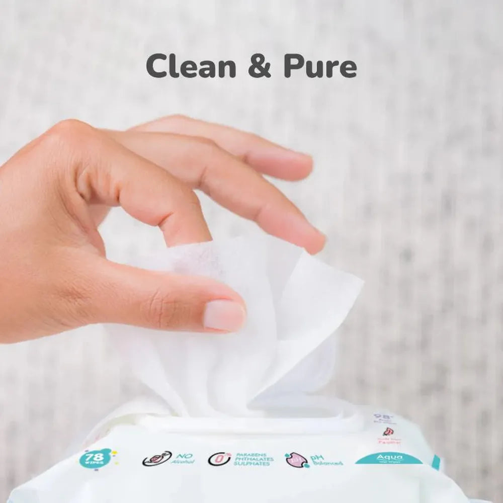 R for Rabbit Feather Aqua Wipes (Pack of 3) With Calendula Extract