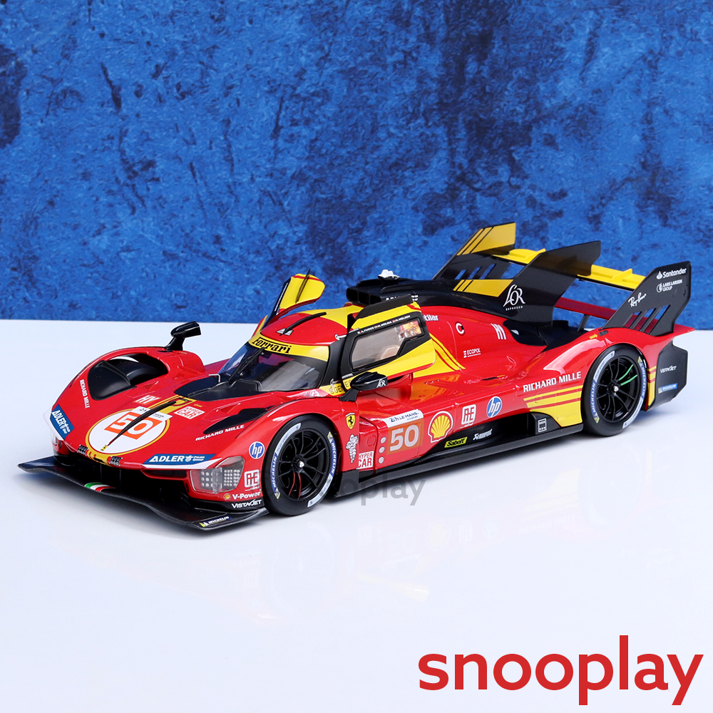 Bburago Original Ferrari 499P 24H LE Mans Champion 2024 Licensed Diecast Car | 1:18 Scale (14 Years till Grown Ups)