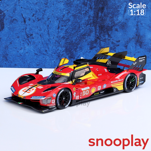 Bburago Original Ferrari 499P 24H LE Mans Champion 2024 Licensed Diecast Car | 1:18 Scale (14 Years till Grown Ups)