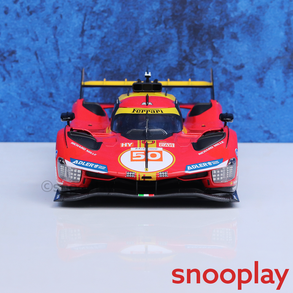 Bburago Original Ferrari 499P 24H LE Mans Champion 2024 Licensed Diecast Car | 1:18 Scale (14 Years till Grown Ups)