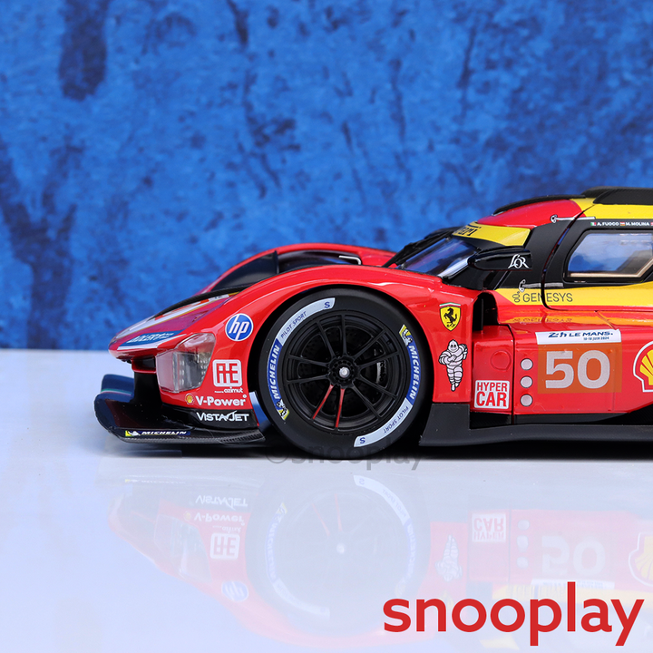 Bburago Original Ferrari 499P 24H LE Mans Champion 2024 Licensed Diecast Car | 1:18 Scale (14 Years till Grown Ups)