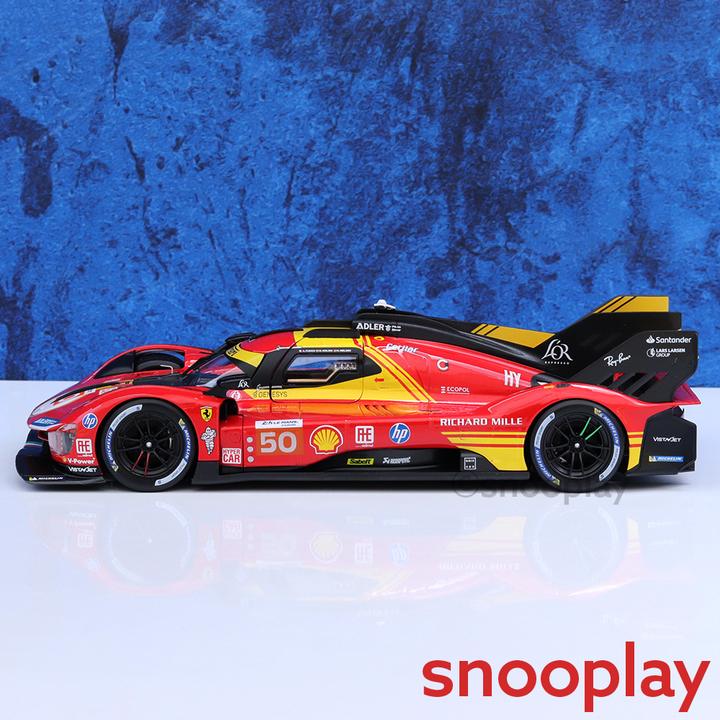 Bburago Original Ferrari 499P 24H LE Mans Champion 2024 Licensed Diecast Car | 1:18 Scale (14 Years till Grown Ups)