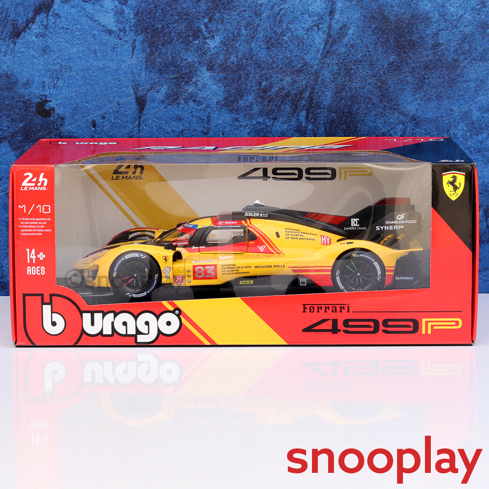 Bburago Original Ferrari 499P Licensed Diecast Car | 1:18 Scale (14 Years till Grown Ups)
