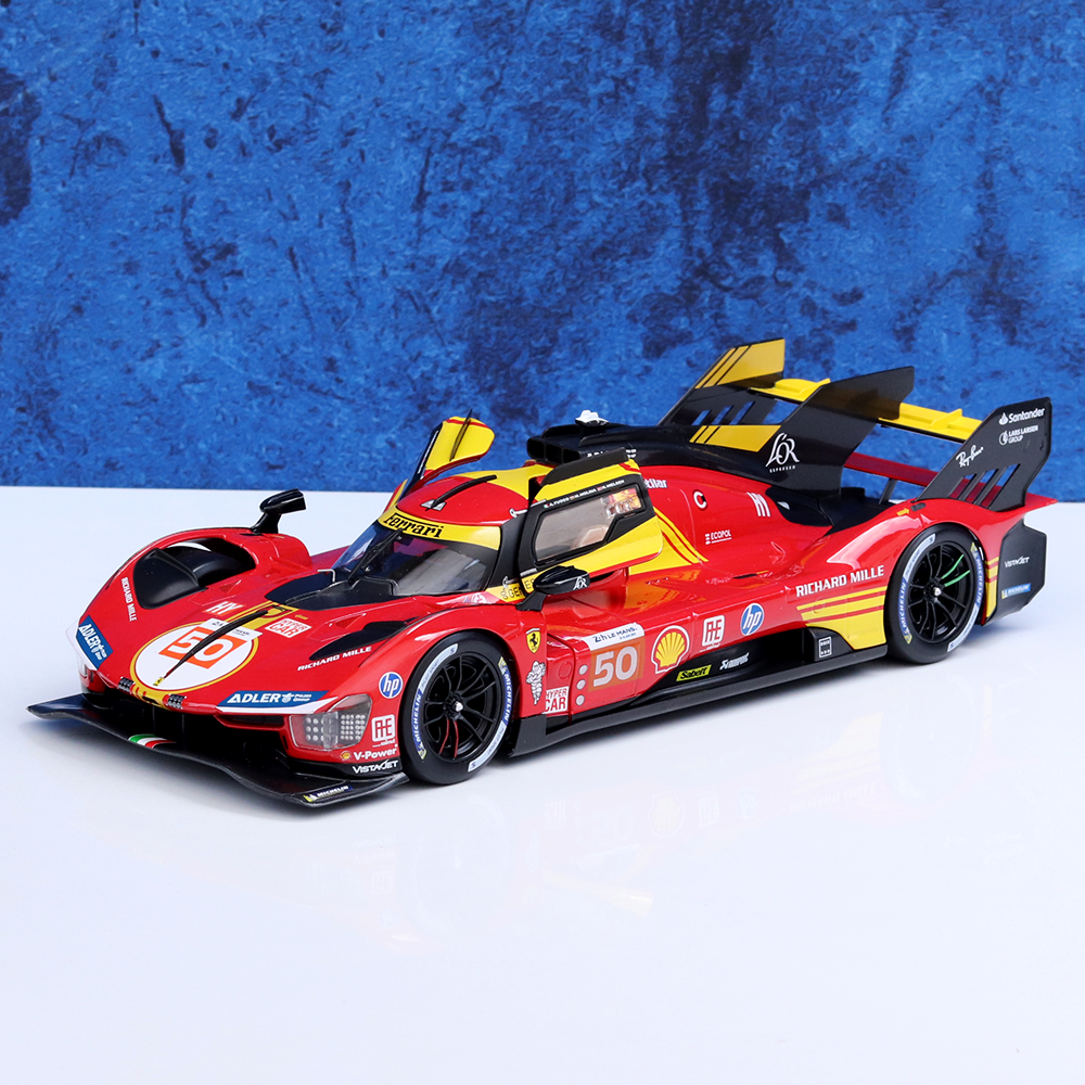 Bburago Original Ferrari 499P 24H LE Mans Champion 2024 Licensed Diecast Car | 1:18 Scale (14 Years till Grown Ups)