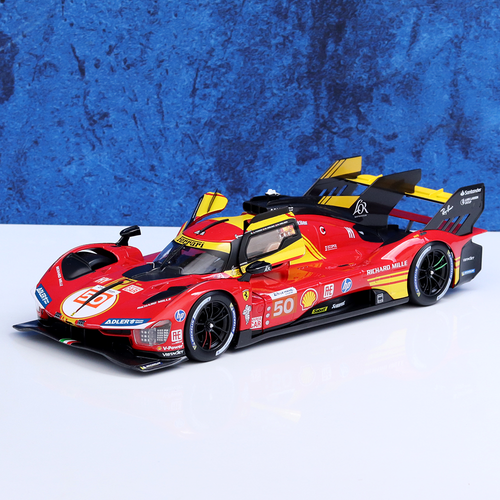 Bburago Original Ferrari 499P 24H LE Mans Champion 2024 Licensed Diecast Car | 1:18 Scale (14 Years till Grown Ups)