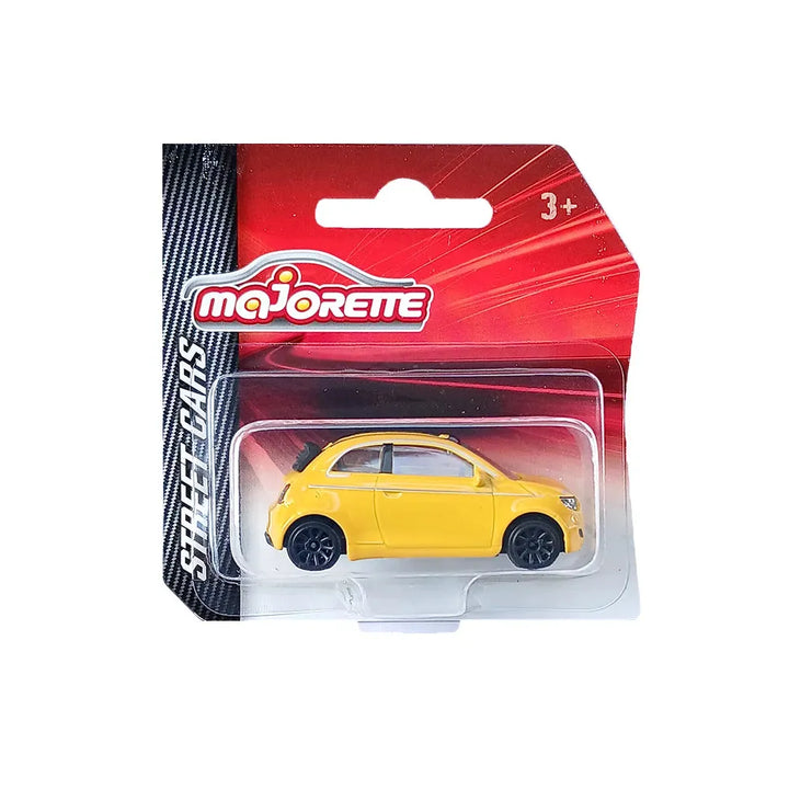 Original Licensed Majorette Street Cars -Fiat 500 Icon Diecast Car | 1:64 Scale Collectible Miniature Vehicle