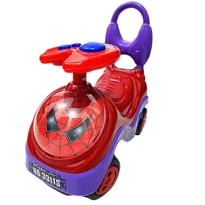 Manual Push Ride-On | Push Rider with Music & Light | Spiderman (Red) | COD Not Available