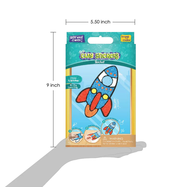 Clay Stickers - Rocket (DIY Craft Kit)