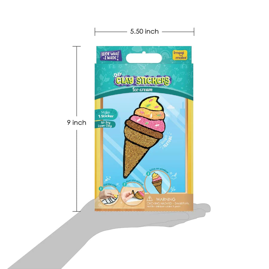 Clay Stickers - Ice Cream (DIY Craft Kit)