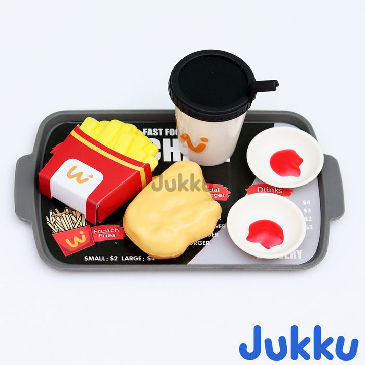 Realistic Fast Food Chain Pretend Play Set with Working Beverage Dispenser, Card Swipe Feature - 71  Pieces (3-8 Years)