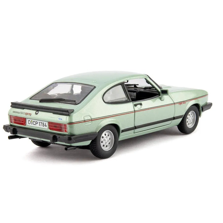 Bburago Original Ford Capri (1982) Licensed Diecast Car | 1:24 Scale Model | Green (14 Years Till Grown Ups)