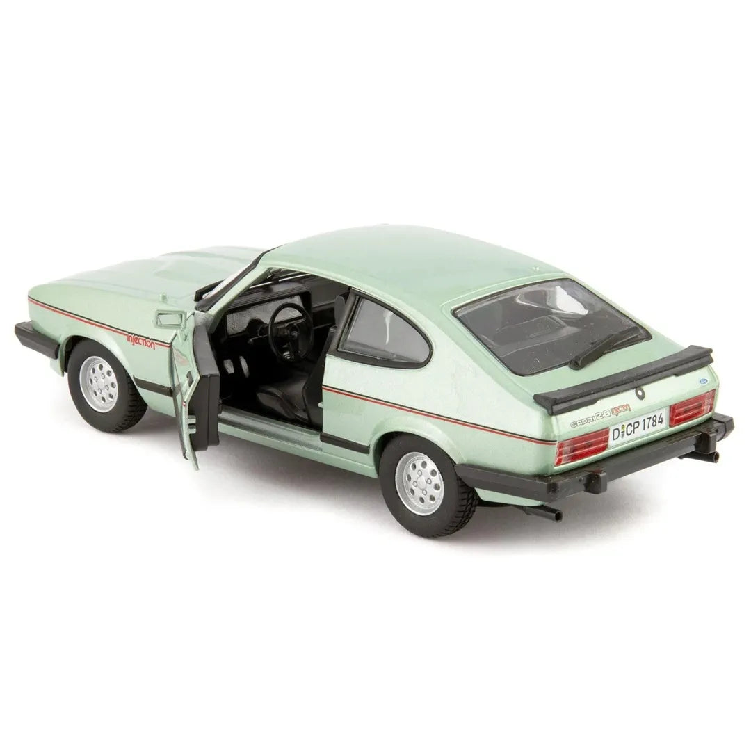Bburago Original Ford Capri (1982) Licensed Diecast Car | 1:24 Scale Model | Green (14 Years Till Grown Ups)