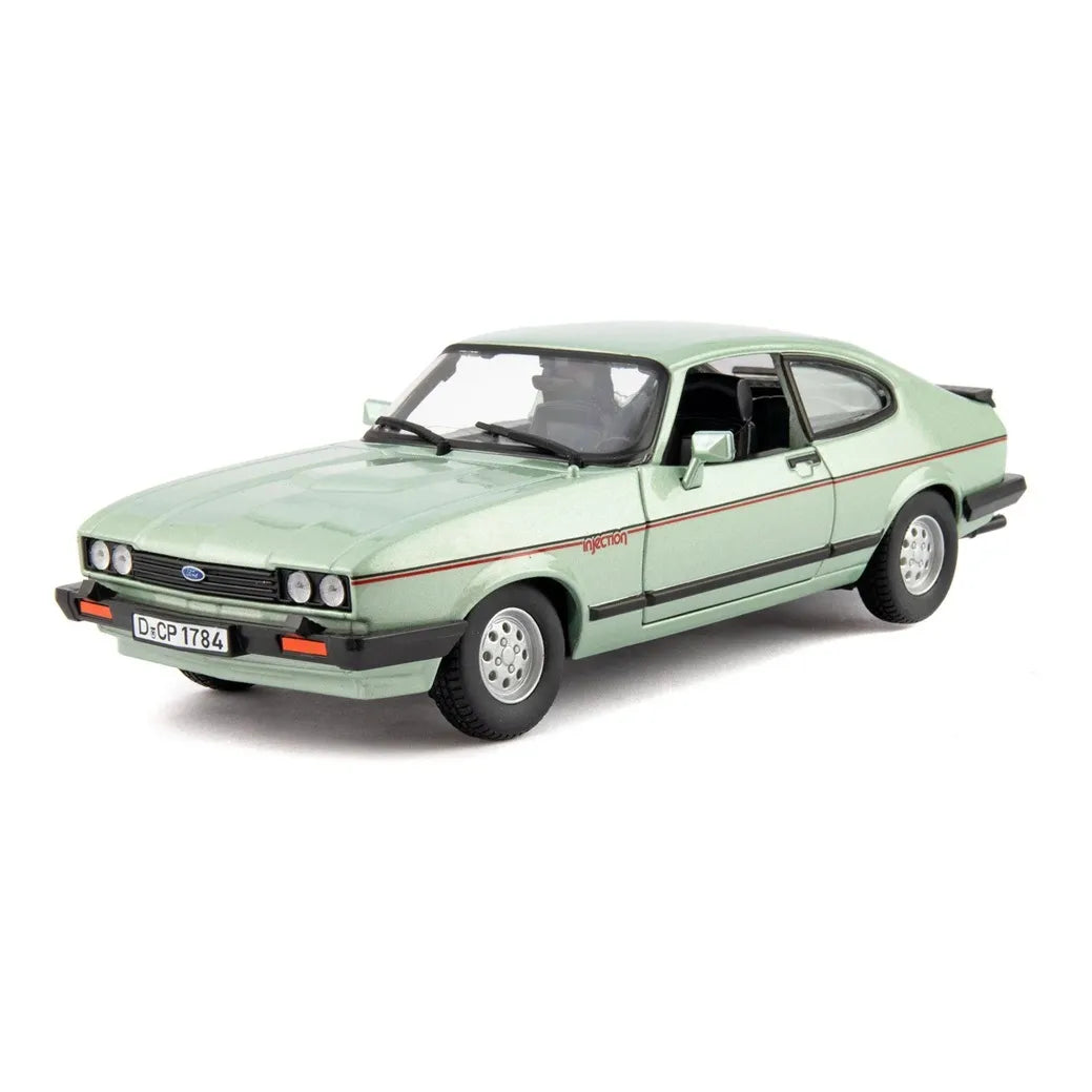 Bburago Original Ford Capri (1982) Licensed Diecast Car | 1:24 Scale Model | Green (14 Years Till Grown Ups)