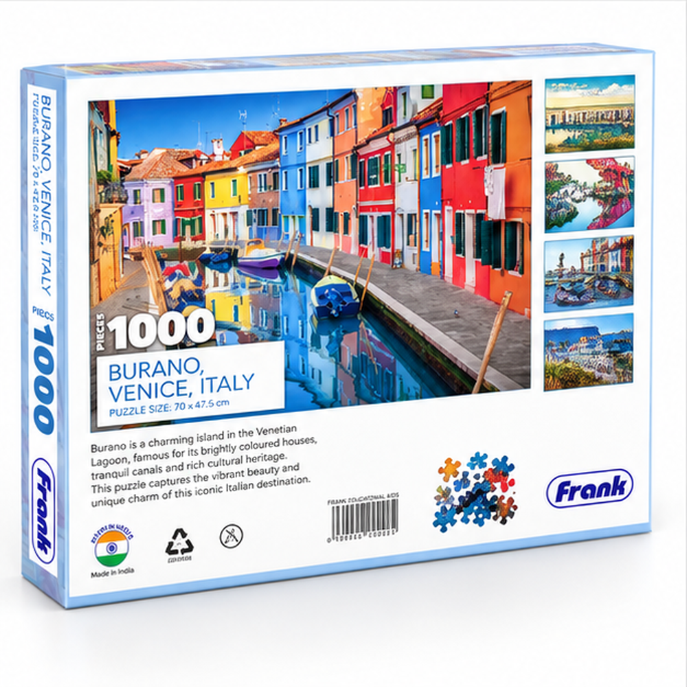 Frank Burano, Venice, Italy 1000-Piece Jigsaw Puzzle | Scenic Cityscape Puzzle