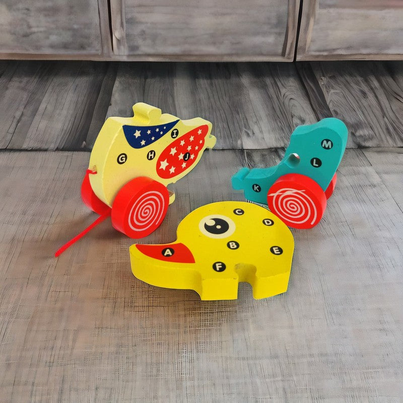 Educational Friendly Duck Car Wooden Puzzle Blocks with Alphabets