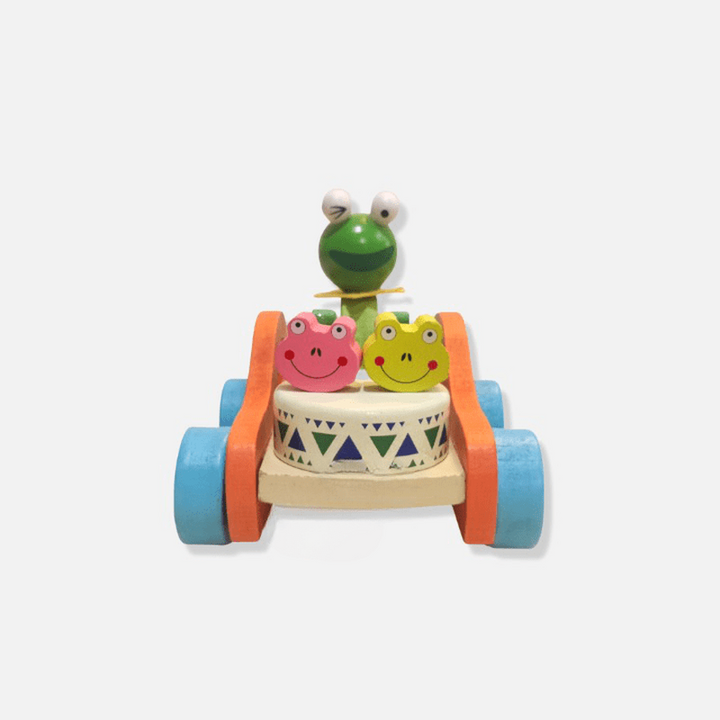 Frog Drummer Push and Pull Car Toy