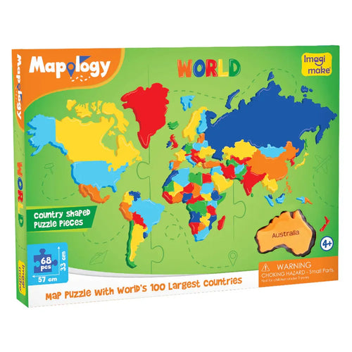 Imagimake Mapology World Map & Its Countries Shaped Puzzle | 68 Pieces