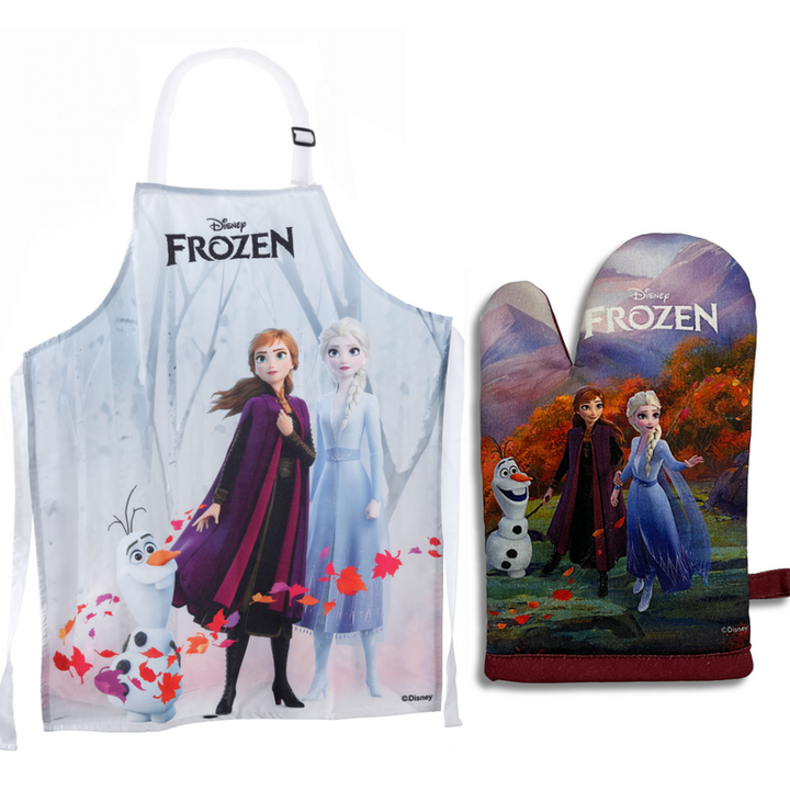 Frozen Themed Apron and Mitten - Elsa and Anna