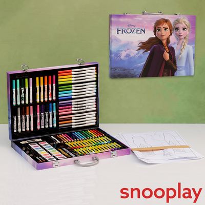 Original Frozen Art Case Colouring Kit -125 Pieces | Licensed Disney Toy (5 Years Till Grown Ups)