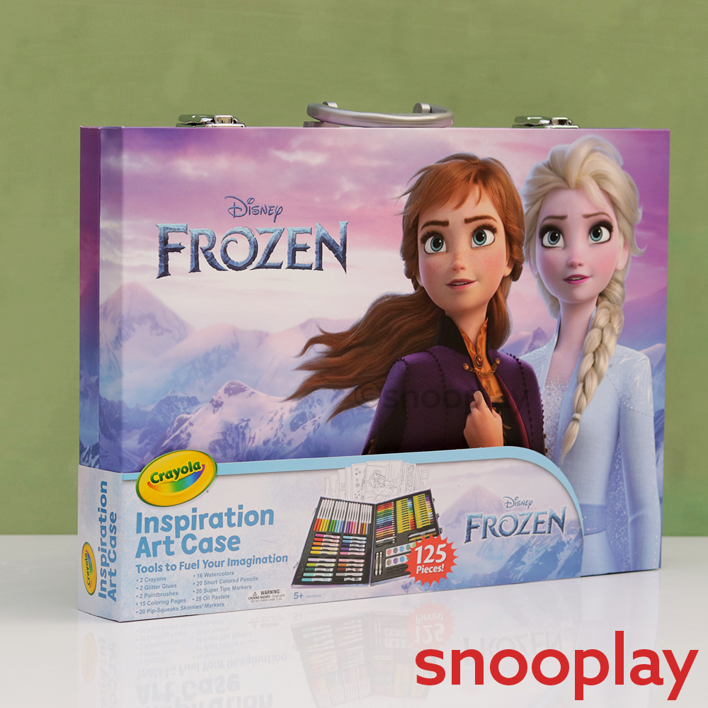 Original Frozen Art Case Colouring Kit - 125 Pieces | Licensed Disney Toy (5 Years Till Grown Ups)