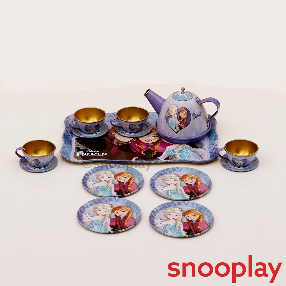 Original Frozen Lightweight Metal Tea Set - 14 Pieces | Licensed Disney Toy (3-6 Years)