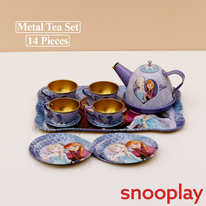 Original Frozen Lightweight Metal Tea Set - 14 Pieces | Licensed Disney Toy (3-6 Years)