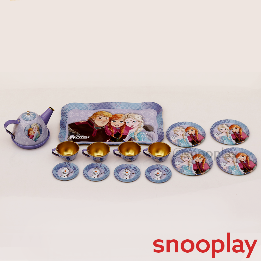 Original Frozen Lightweight Metal Tea Set - 14 Pieces | Licensed Disney Toy (3-6 Years)
