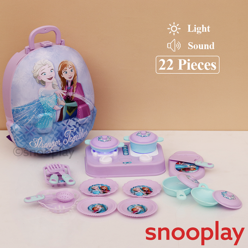Disney Original Frozen 2 in 1 Backpack & Trolley Kitchen Set with 22 Accessories | Licensed Disney Toy (3-8 Years)