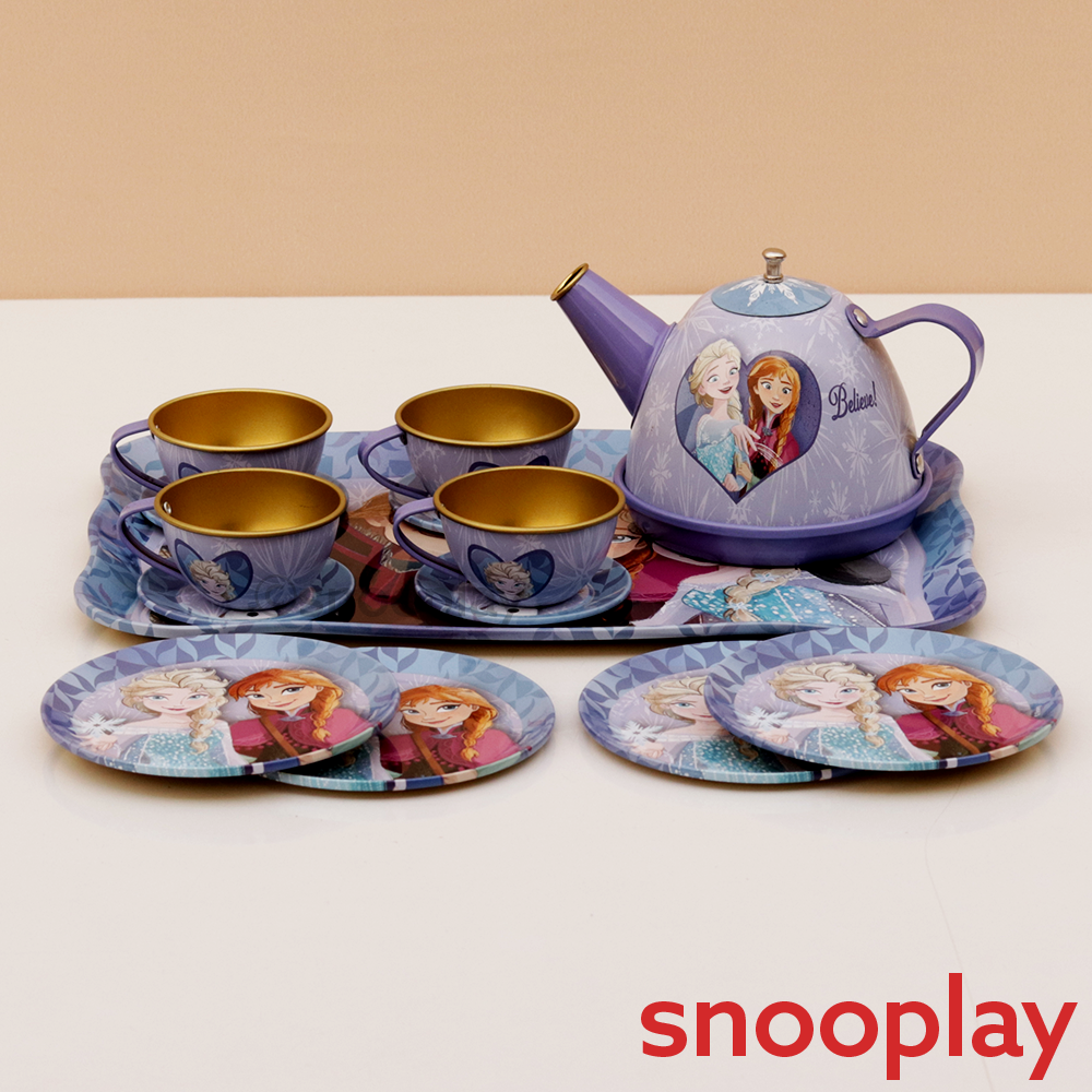 Original Frozen Lightweight Metal Tea Set - 14 Pieces | Licensed Disney Toy (3-6 Years)