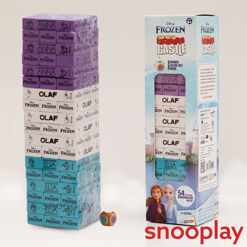 Original Frozen Enchanted Castle Wooden Stacking Game - 54 Pieces | Licensed Disney Toy  (6-10 Years)