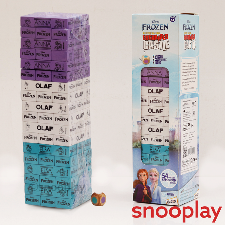 Original Frozen Enchanted Castle Wooden Stacking Game - 54 Pieces | Licensed Disney Toy  (6-10 Years)