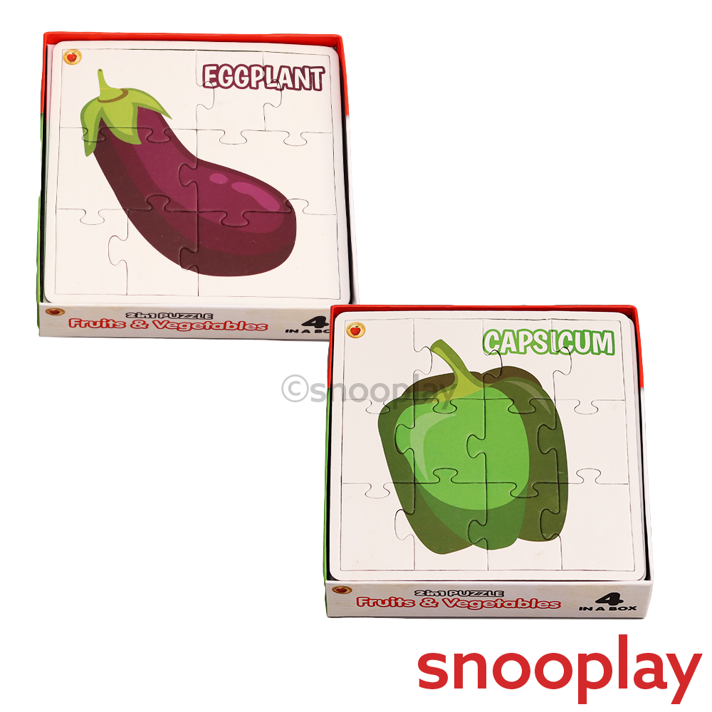 2 in 1 Jigsaw Puzzle Fruits and Vegetables Big Size (36 - PCS)