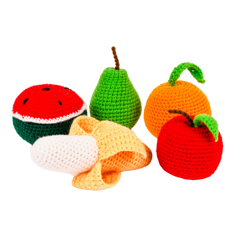 Set of 5 - Crochet Fruit Toys (6 Months - 2 Years)