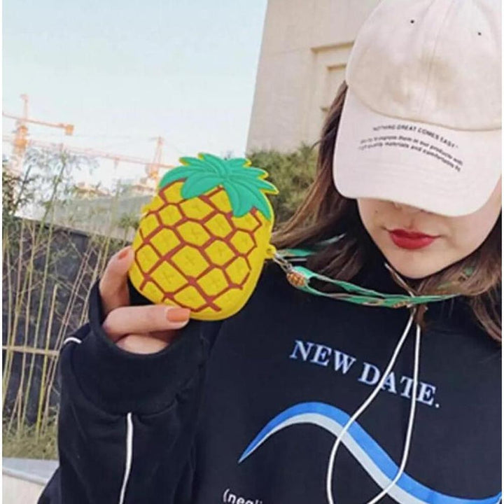 Fruity Silicone Sling Bag with Detachable Strap - Pineapple