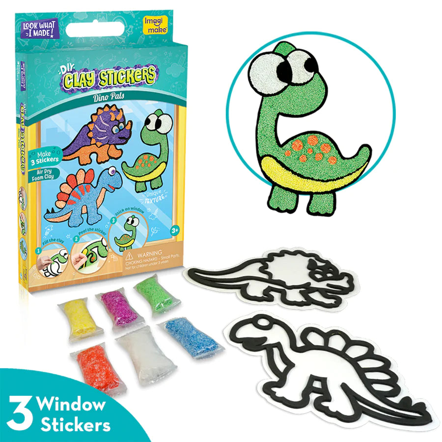 Clay Stickers - Dino Pals (DIY Craft Kit)