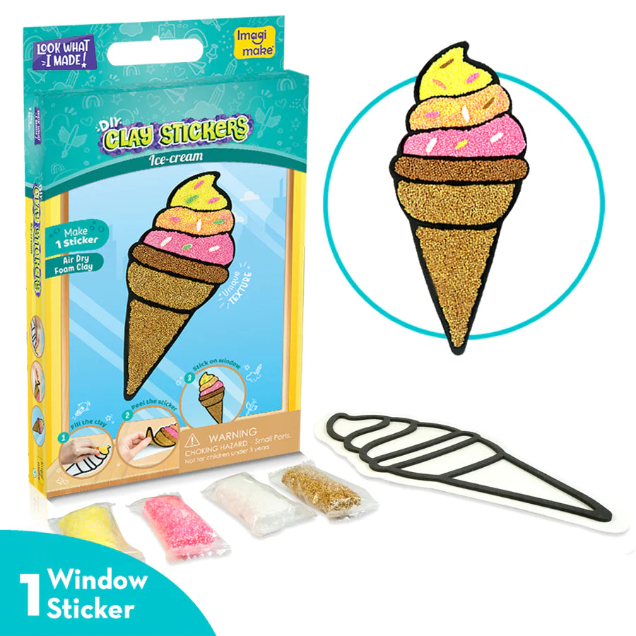 Clay Stickers - Ice Cream (DIY Craft Kit)