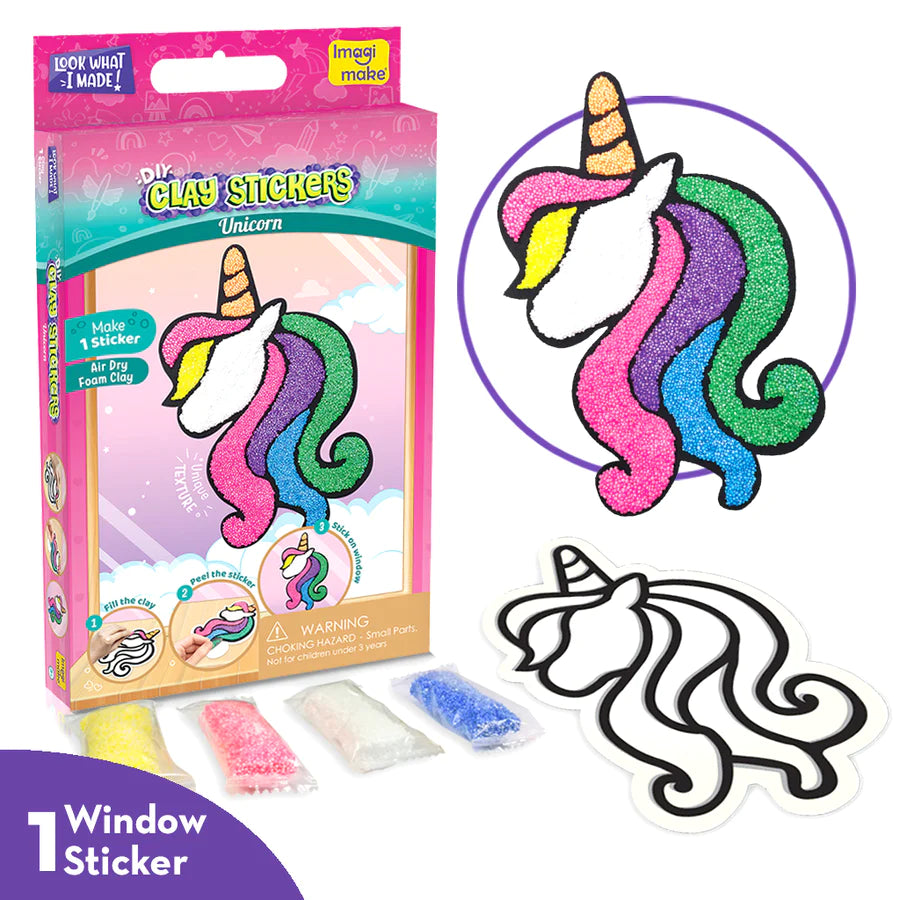 Clay Stickers - Unicorn (DIY Craft Kit)