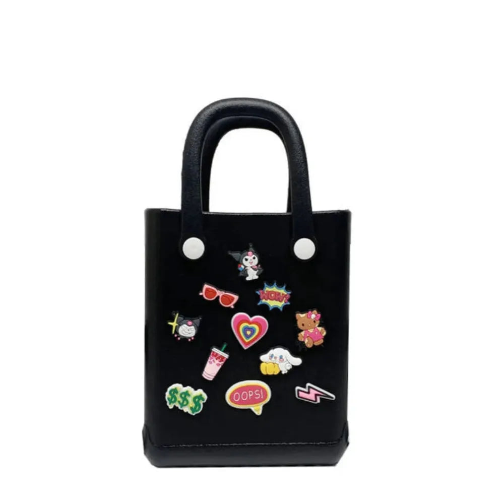 Kawaii Style EVA Handbag with 11 Colorful Charms (5-12 Years) | Assorted Charm Designs