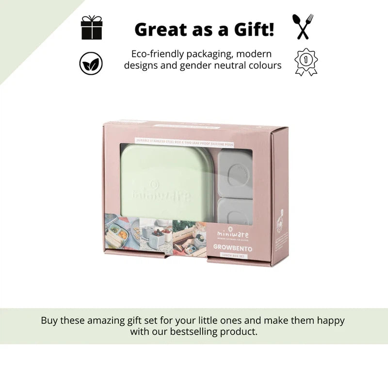 Key Lime and Grey Grow Bento with 2 Silipods Lunch Box