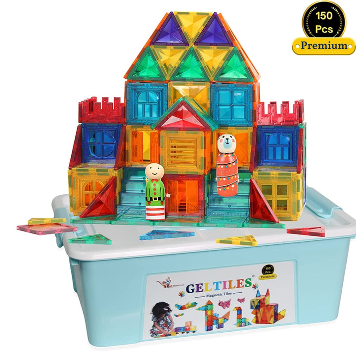 Geltiles Premium 150 Pcs Set Magnetic Tiles