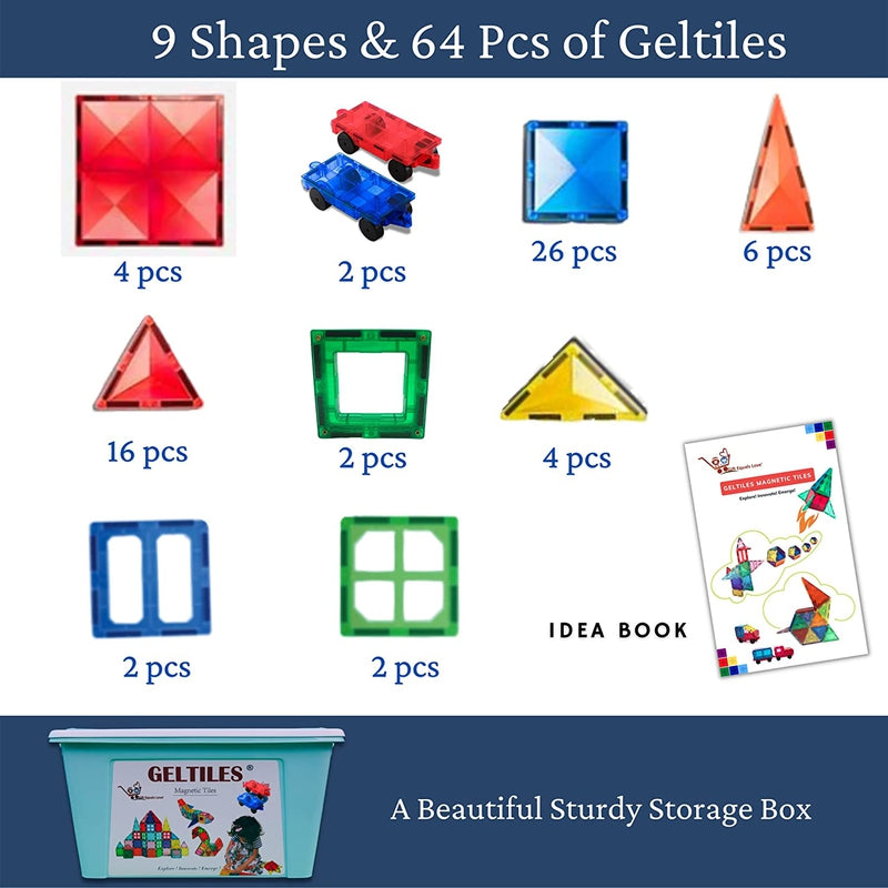 Geltiles Set (64 Pcs) Magnetic Tiles