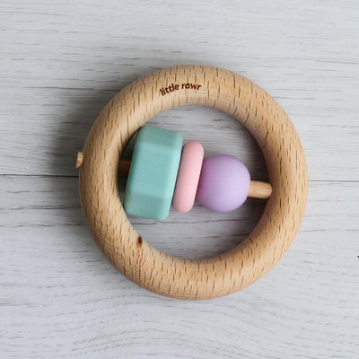 Bead O Shape Teether Toy (Wood + Silicone)