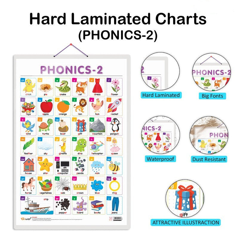 Nursery Rhymes And Phonics - 2 Early Learning Educational Charts - Set of 2