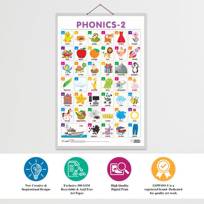 Nursery Rhymes And Phonics - 2 Early Learning Educational Charts - Set of 2
