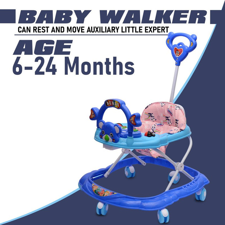 Musical Activity Walker with 3 Height-Adjustable Seat (9 Months to 1.5 Years) | COD Not Available | Blue